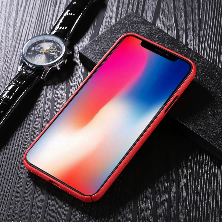 For iPhone X / XS PC Oil Painting + Metal Electroplating Breathable Mesh Protective Back Cover Case with Holder