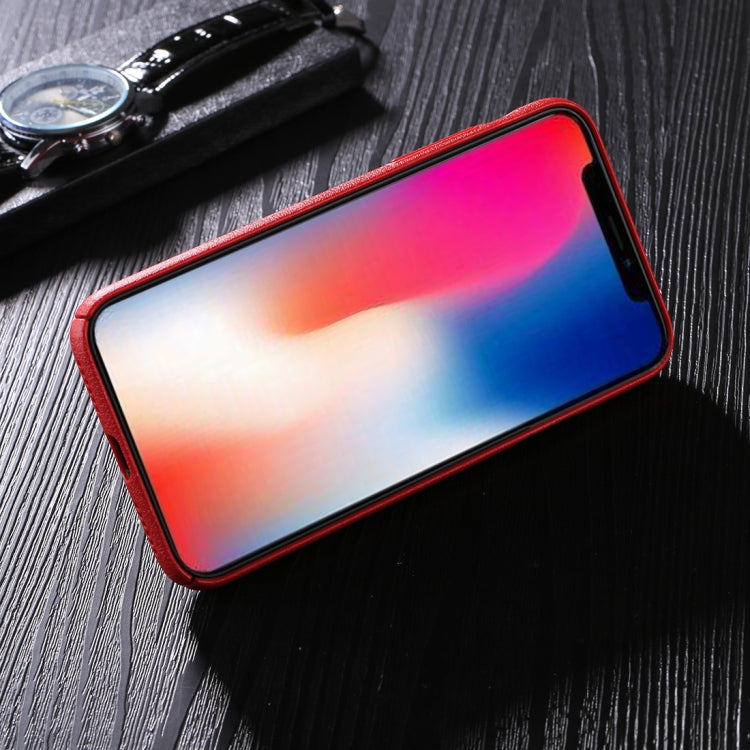 For iPhone X / XS PC Oil Painting + Metal Electroplating Breathable Mesh Protective Back Cover Case with Holder