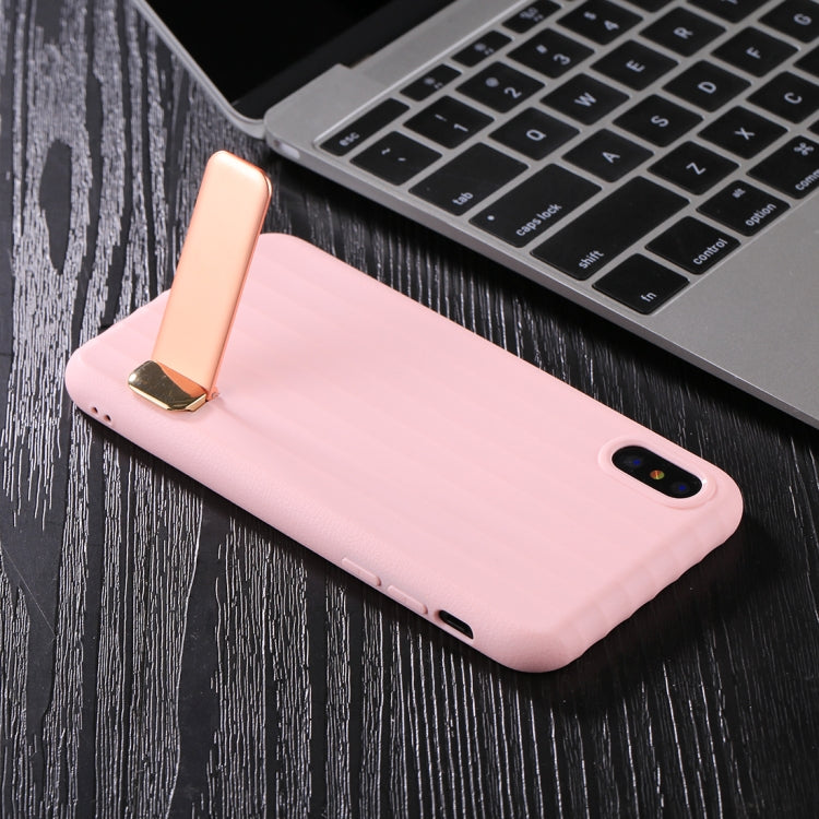 For iPhone X / XS TPU + PC Protective Back Cover Case with Metal Holder