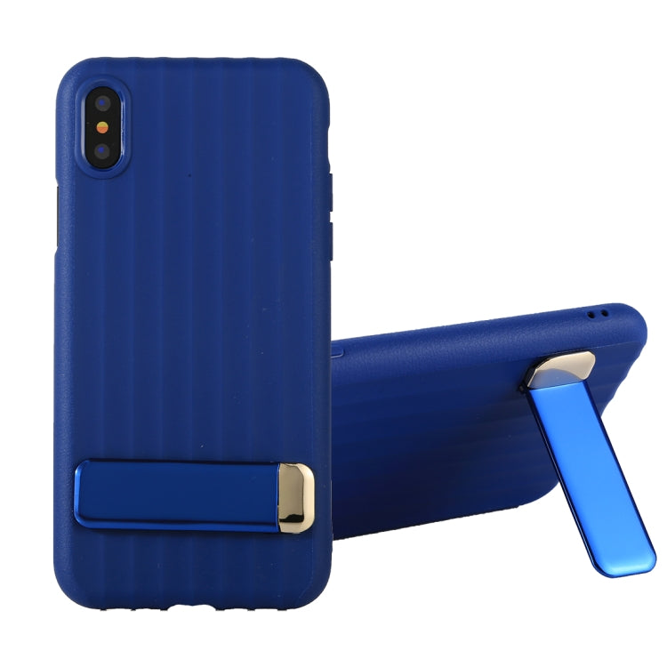 For iPhone X / XS TPU + PC Protective Back Cover Case with Metal Holder