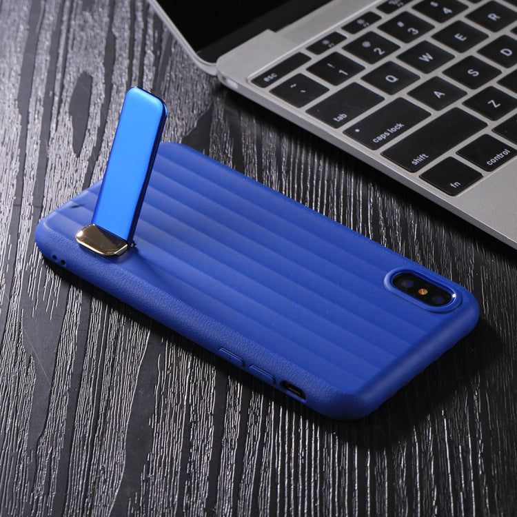 For iPhone X / XS TPU + PC Protective Back Cover Case with Metal Holder