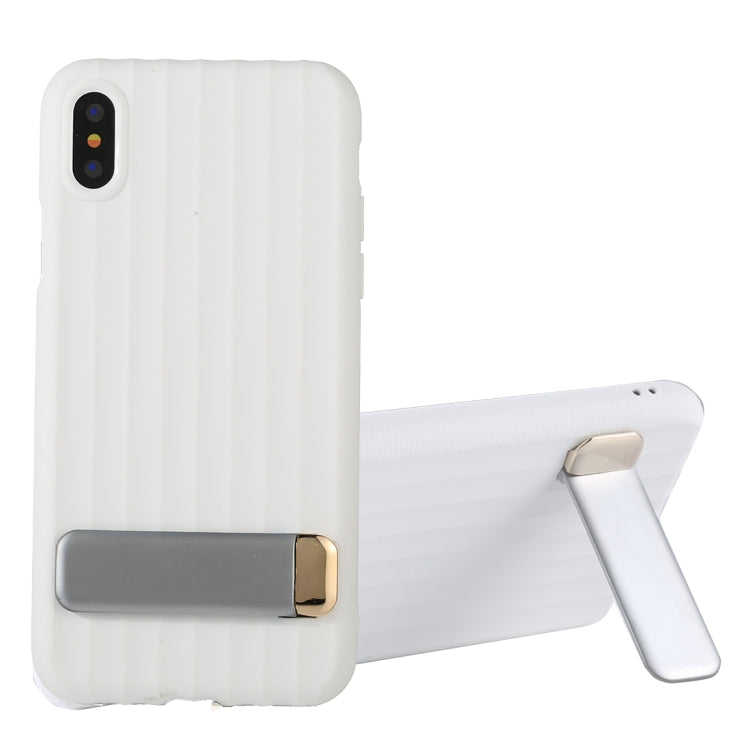 For iPhone X / XS TPU + PC Protective Back Cover Case with Metal Holder