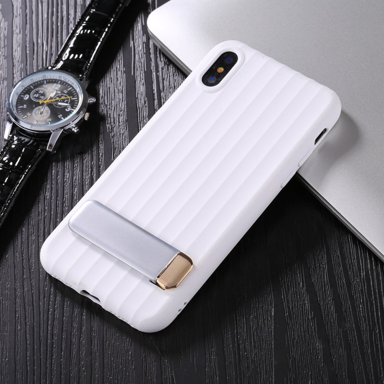 For iPhone X / XS TPU + PC Protective Back Cover Case with Metal Holder