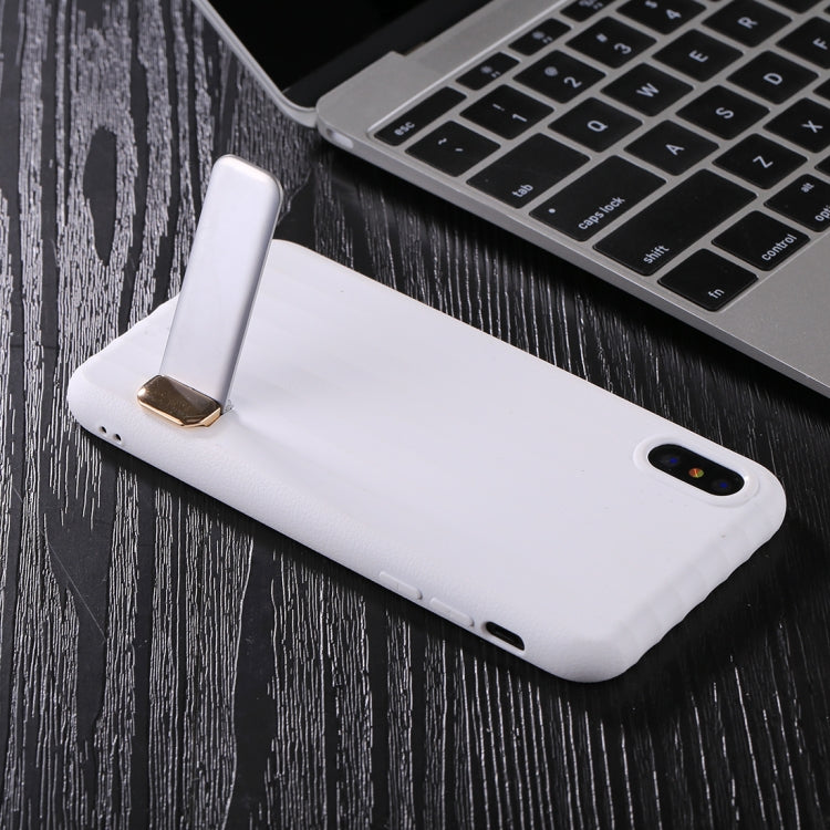 For iPhone X / XS TPU + PC Protective Back Cover Case with Metal Holder