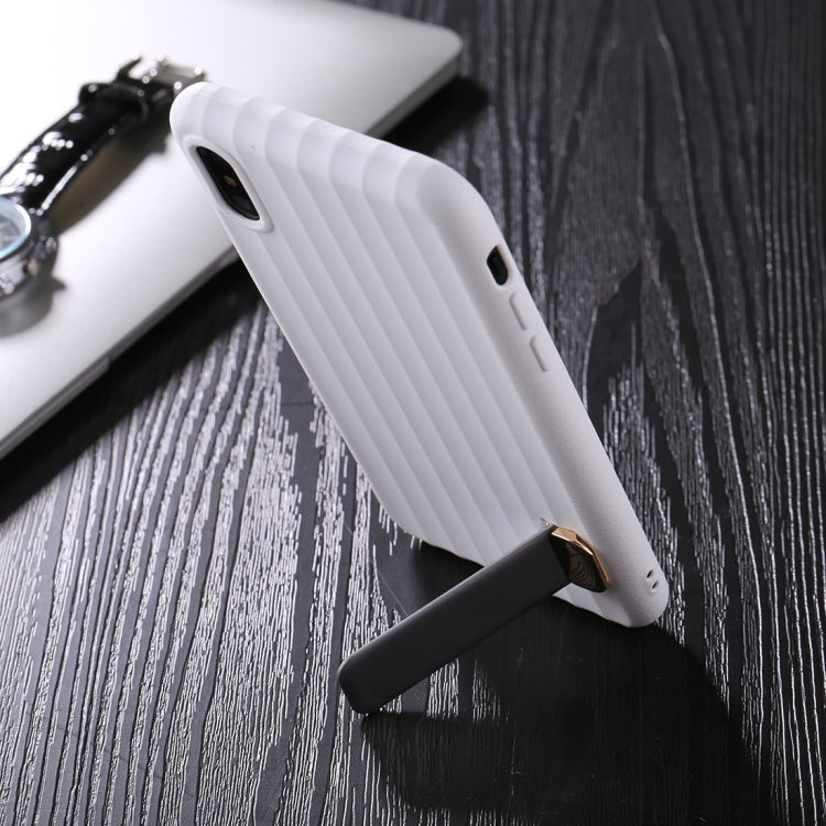 For iPhone X / XS TPU + PC Protective Back Cover Case with Metal Holder
