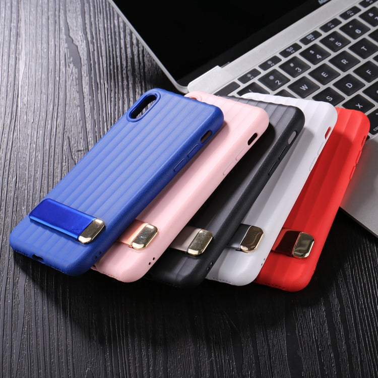 For iPhone X / XS TPU + PC Protective Back Cover Case with Metal Holder