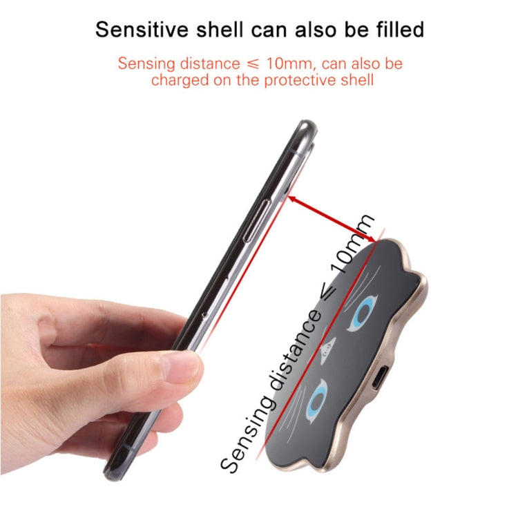 M1 Cat Style Intelligent Qi Standard Wireless Charger, For iPhone, Galaxy, Huawei, Xiaomi, LG, HTC and Other QI Standard Smart Phones