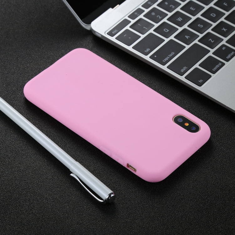 For iPhone X / XS Candy Color Full Coverage Ultra-soft Silicone
