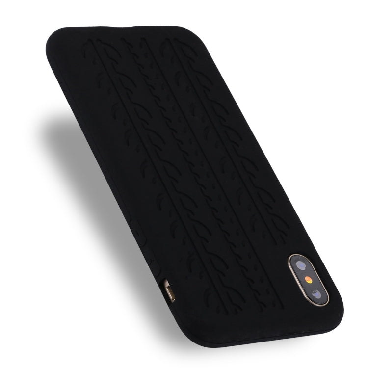 For iPhone X / XS Tire Texture Candy Color Silicone Soft
