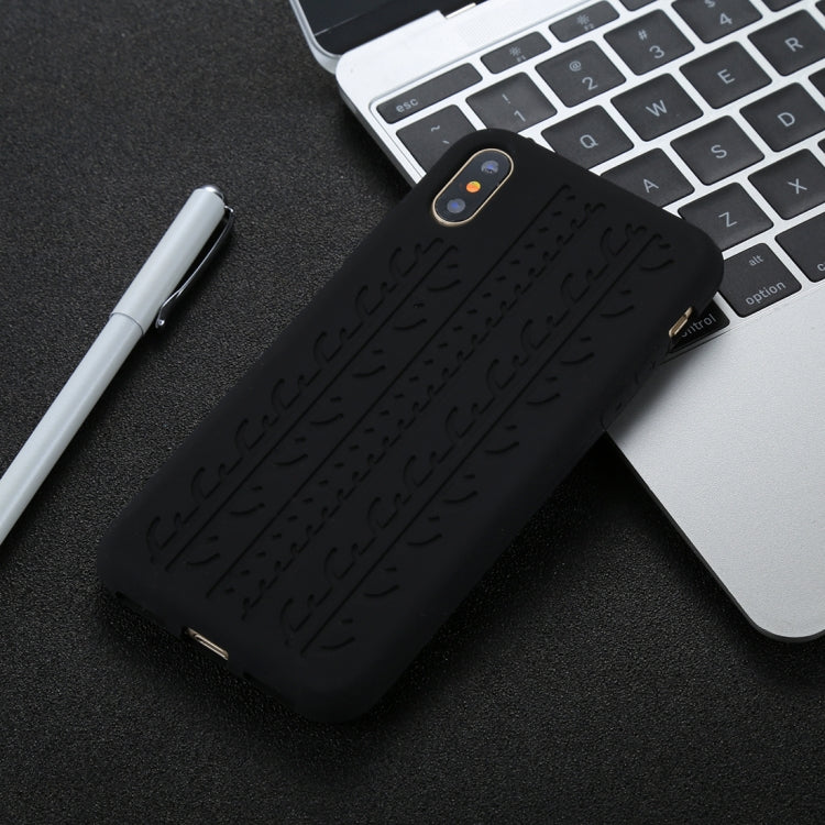 For iPhone X / XS Tire Texture Candy Color Silicone Soft