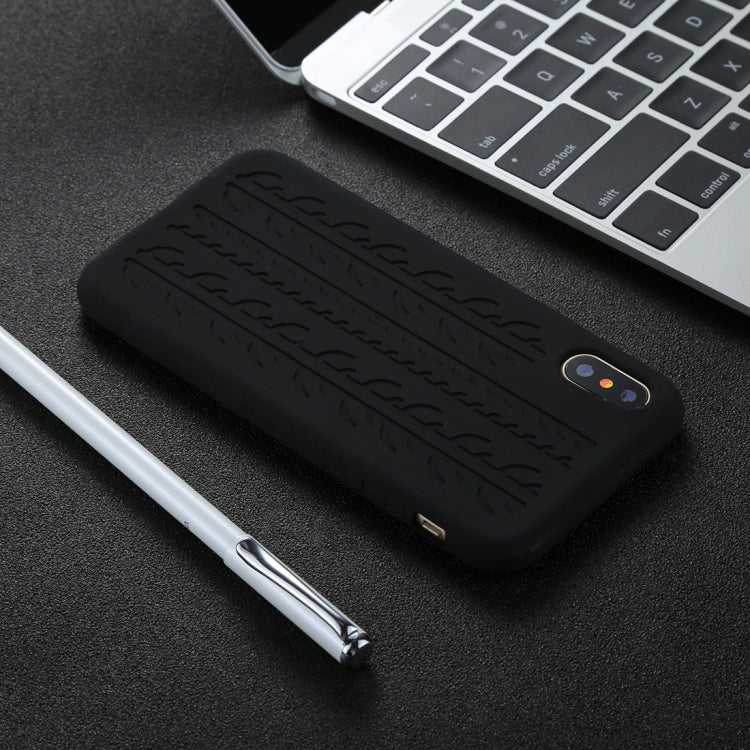 For iPhone X / XS Tire Texture Candy Color Silicone Soft