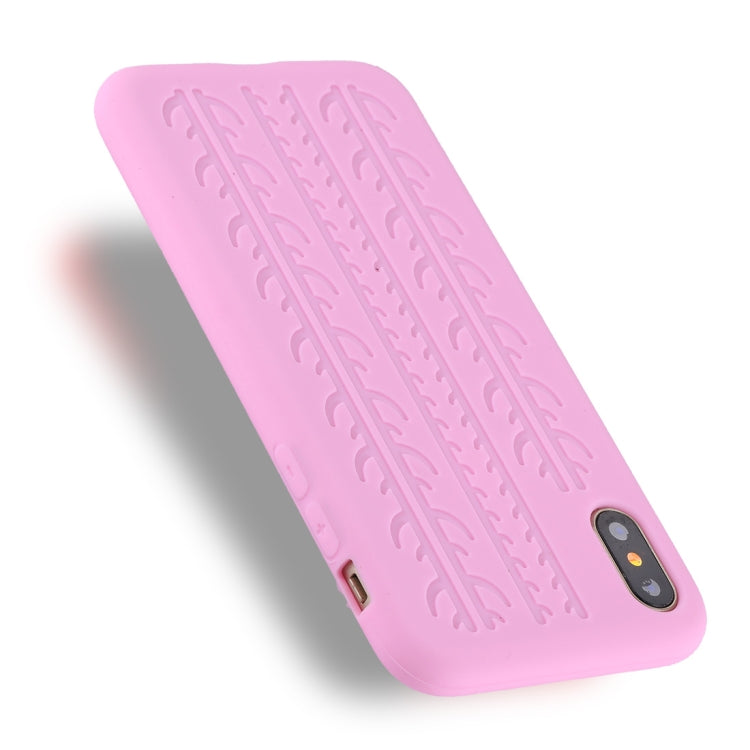 For iPhone X / XS Tire Texture Candy Color Silicone Soft