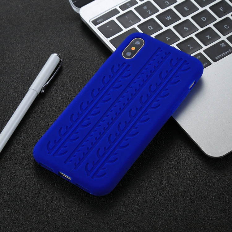 For iPhone X / XS Tire Texture Candy Color Silicone Soft