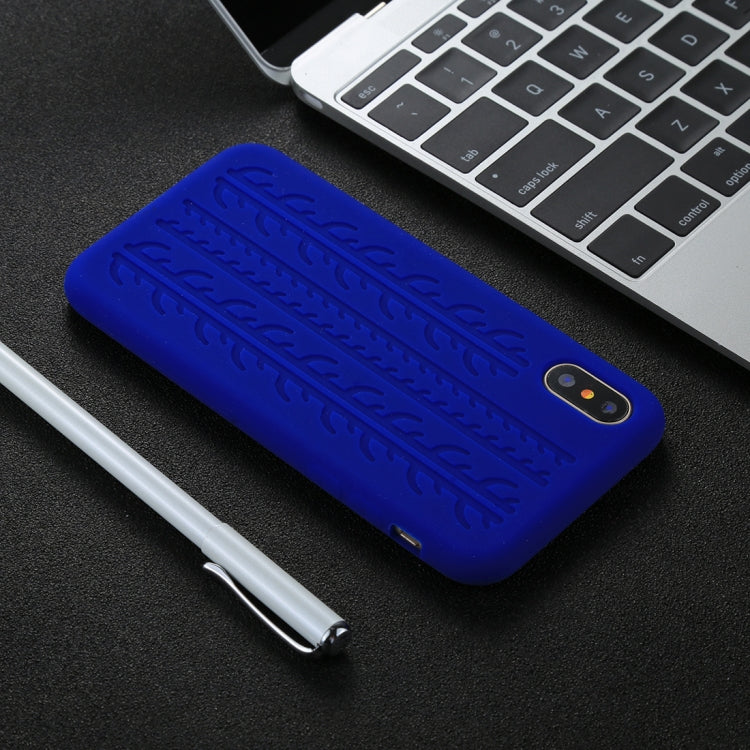 For iPhone X / XS Tire Texture Candy Color Silicone Soft