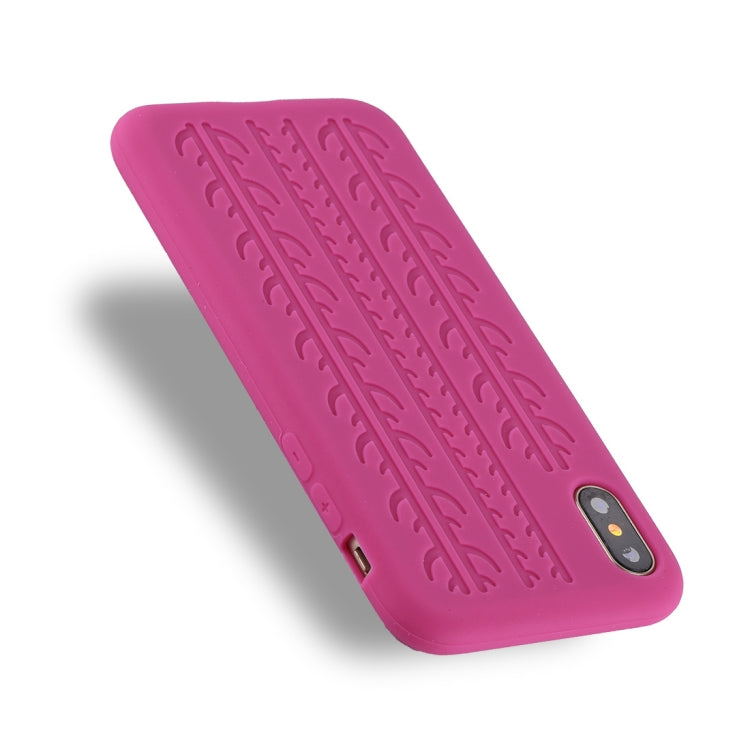 For iPhone X / XS Tire Texture Candy Color Silicone Soft