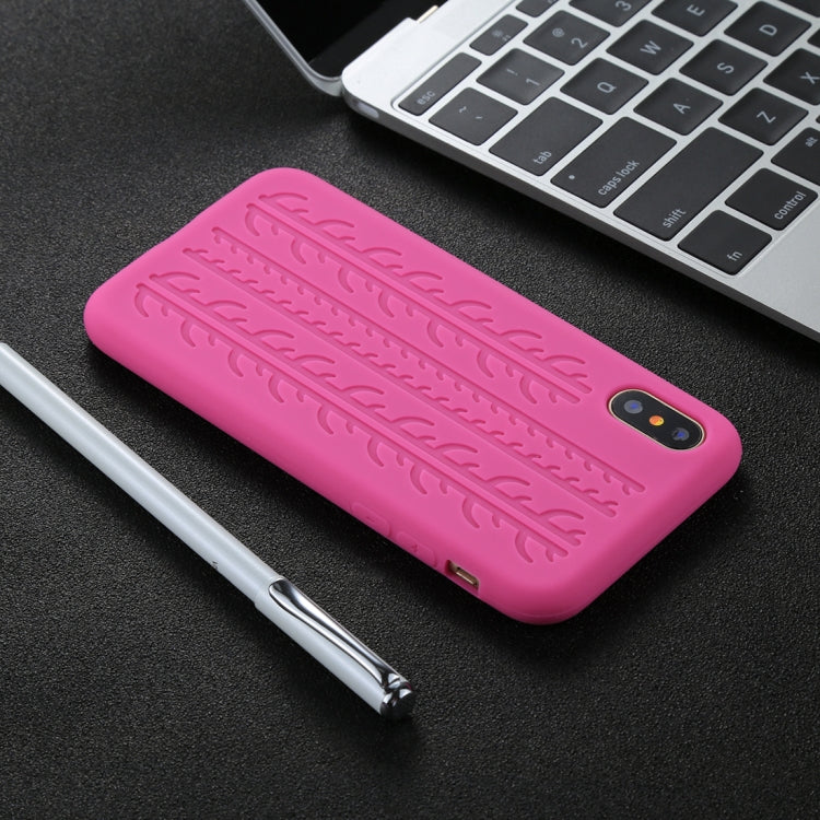 For iPhone X / XS Tire Texture Candy Color Silicone Soft