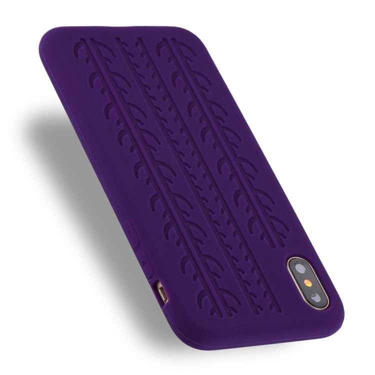 For iPhone X / XS Tire Texture Candy Color Silicone Soft