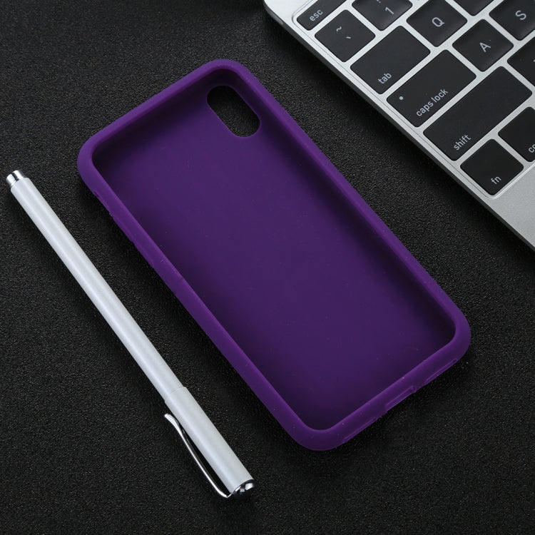 For iPhone X / XS Tire Texture Candy Color Silicone Soft