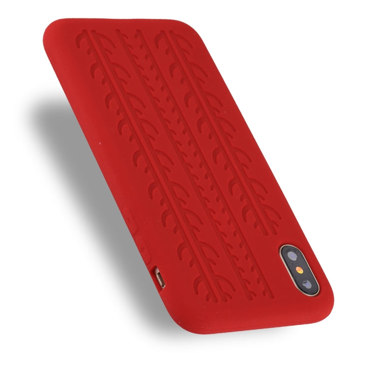 For iPhone X / XS Tire Texture Candy Color Silicone Soft