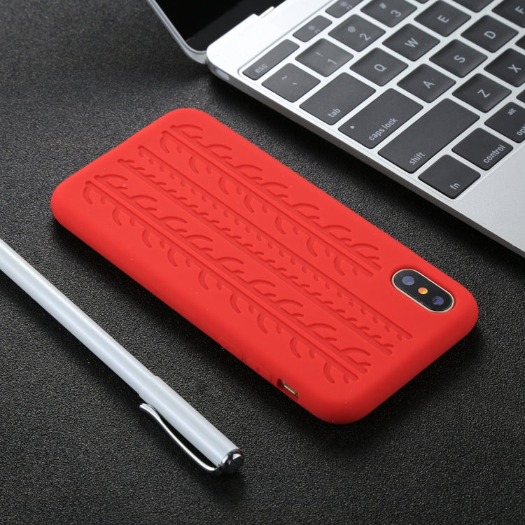 For iPhone X / XS Tire Texture Candy Color Silicone Soft