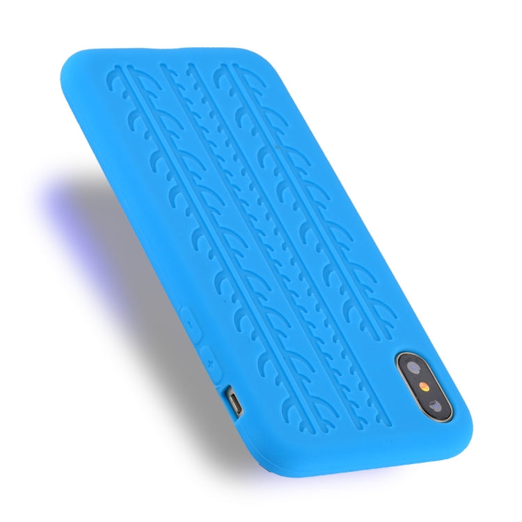 For iPhone X / XS Tire Texture Candy Color Silicone Soft