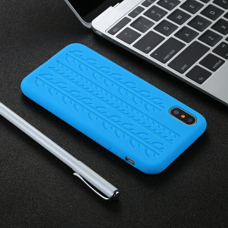 For iPhone X / XS Tire Texture Candy Color Silicone Soft