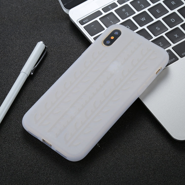 For iPhone X / XS Tire Texture Candy Color Silicone Soft