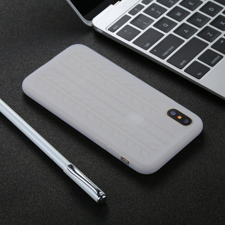 For iPhone X / XS Tire Texture Candy Color Silicone Soft