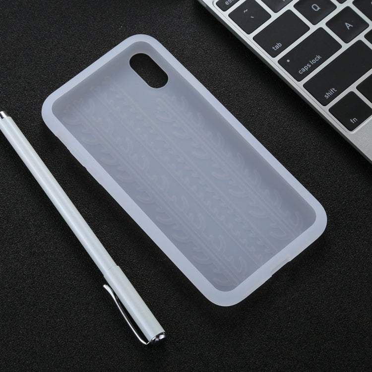 For iPhone X / XS Tire Texture Candy Color Silicone Soft