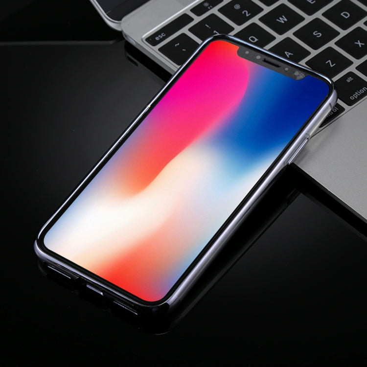 For iPhone X / XS TOTUDESIGN Plating + TPU Transparent Soft Protective Back Cover Case(Grey)