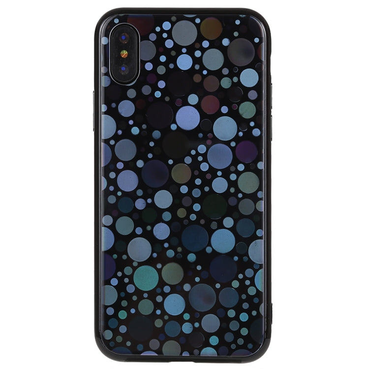 For iPhone X / XS Fashion Dot Pattern Anti-scratch Gradient Color Glass Protection Case