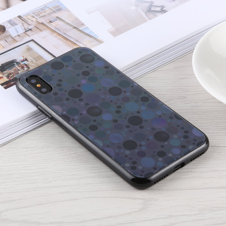 For iPhone X / XS Fashion Dot Pattern Anti-scratch Gradient Color Glass Protection Case