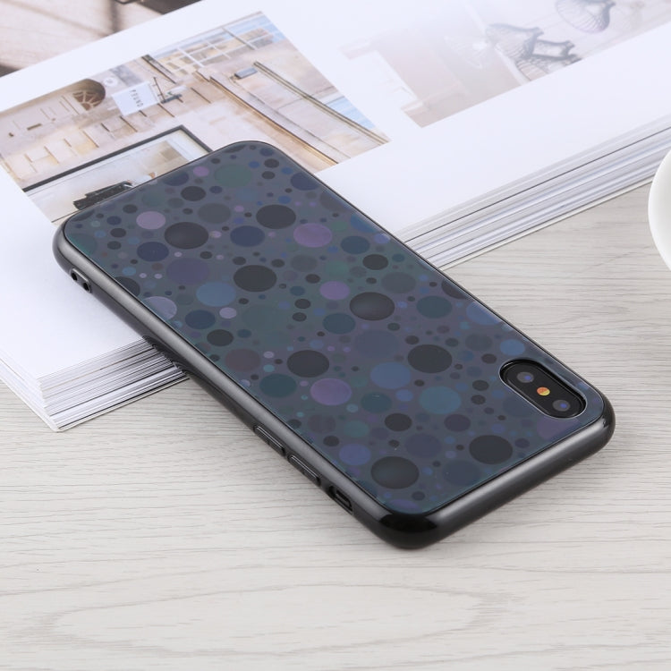 For iPhone X / XS Fashion Dot Pattern Anti-scratch Gradient Color Glass Protection Case
