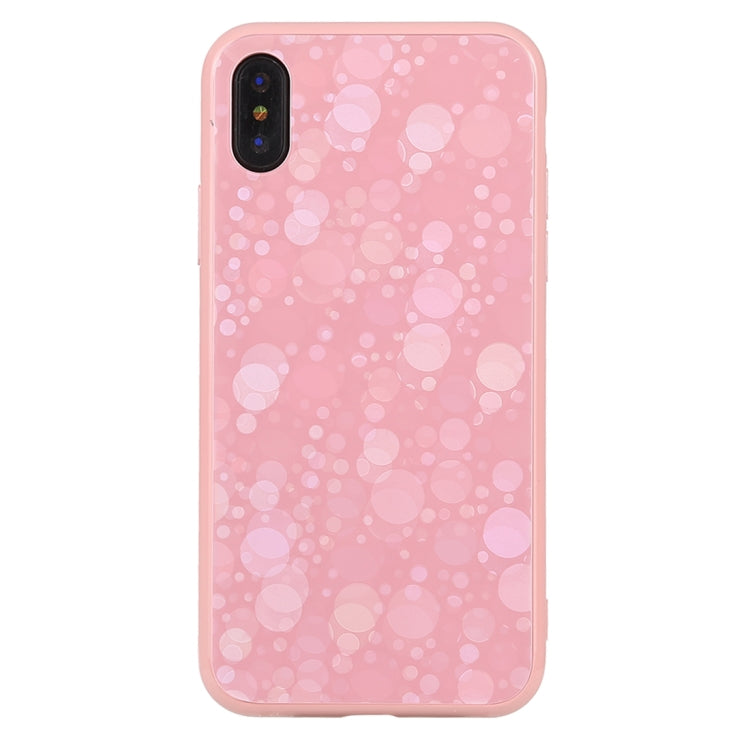 For iPhone X / XS Fashion Dot Pattern Anti-scratch Gradient Color Glass Protection Case