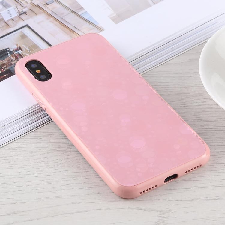 For iPhone X / XS Fashion Dot Pattern Anti-scratch Gradient Color Glass Protection Case