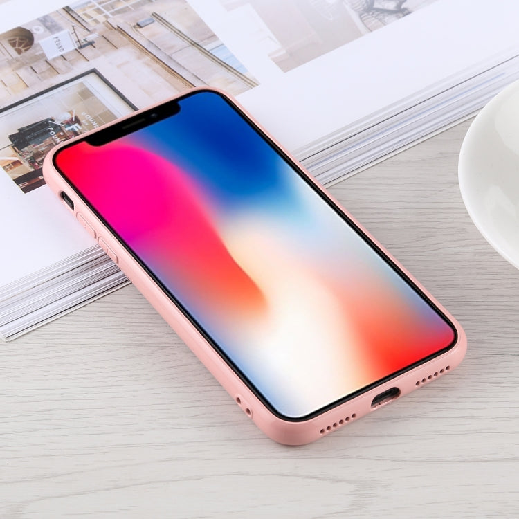 For iPhone X / XS Fashion Dot Pattern Anti-scratch Gradient Color Glass Protection Case