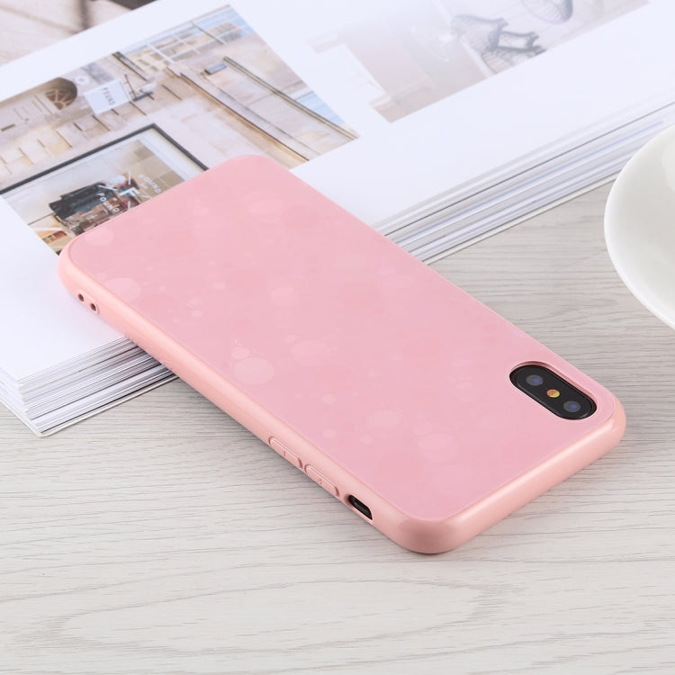 For iPhone X / XS Fashion Dot Pattern Anti-scratch Gradient Color Glass Protection Case