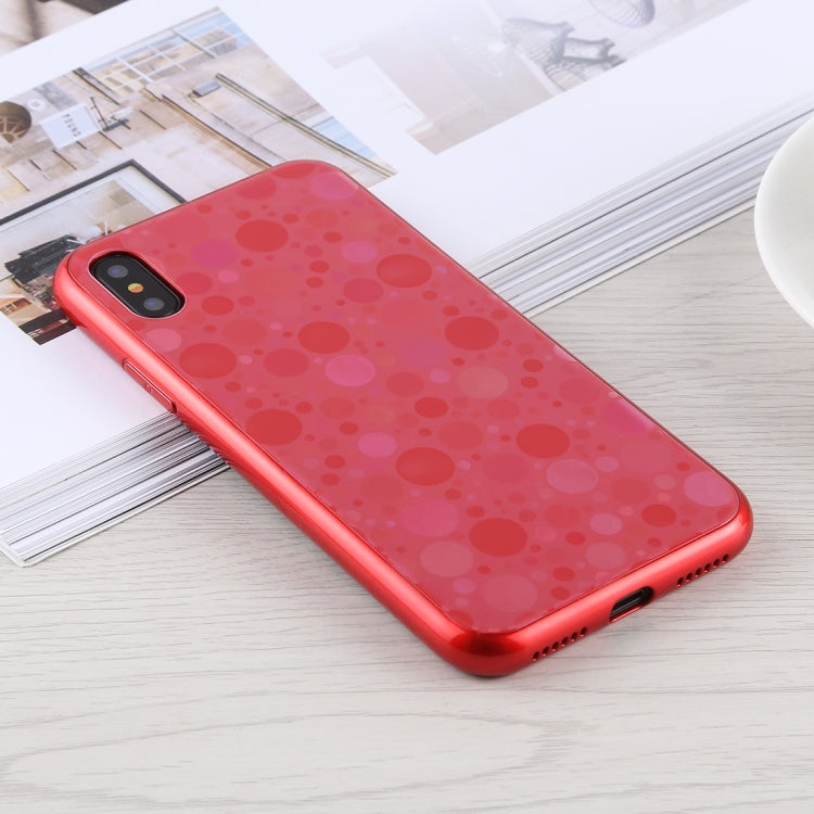 For iPhone X / XS Fashion Dot Pattern Anti-scratch Gradient Color Glass Protection Case