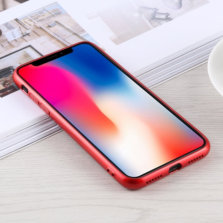 For iPhone X / XS Fashion Dot Pattern Anti-scratch Gradient Color Glass Protection Case