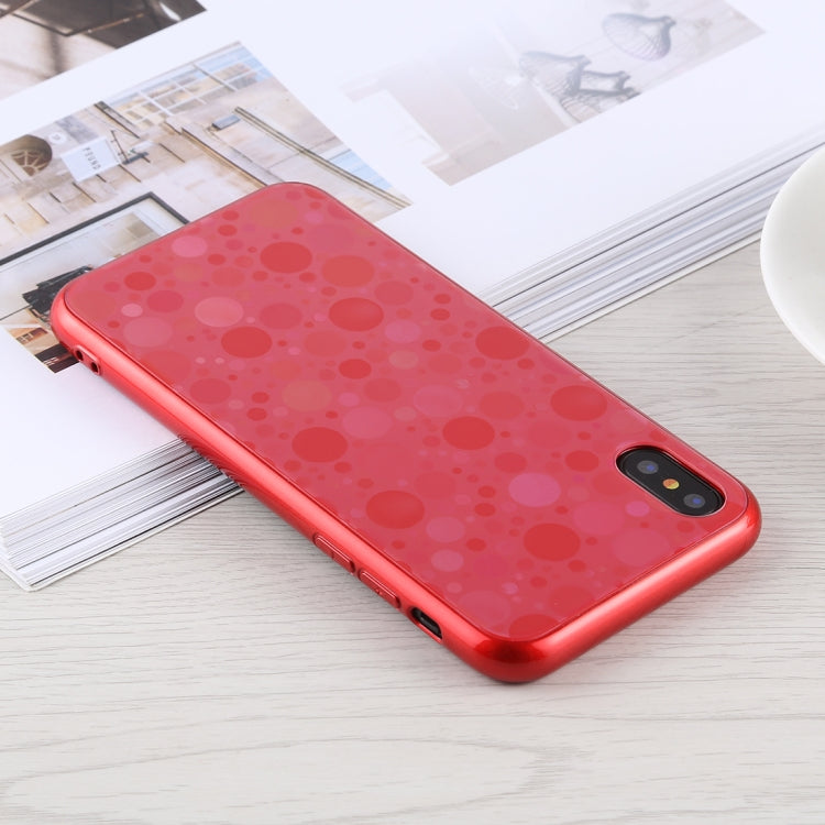 For iPhone X / XS Fashion Dot Pattern Anti-scratch Gradient Color Glass Protection Case