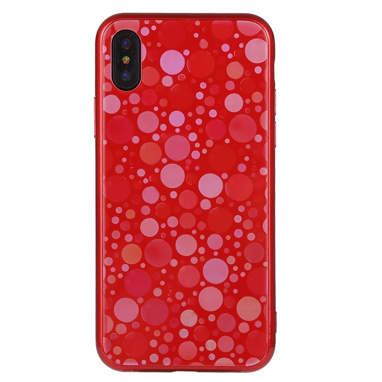 For iPhone X / XS Fashion Dot Pattern Anti-scratch Gradient Color Glass Protection Case