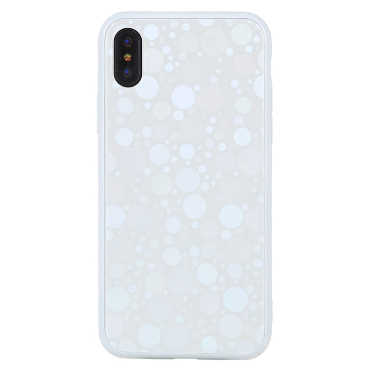For iPhone X / XS Fashion Dot Pattern Anti-scratch Gradient Color Glass Protection Case