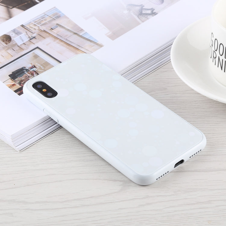 For iPhone X / XS Fashion Dot Pattern Anti-scratch Gradient Color Glass Protection Case