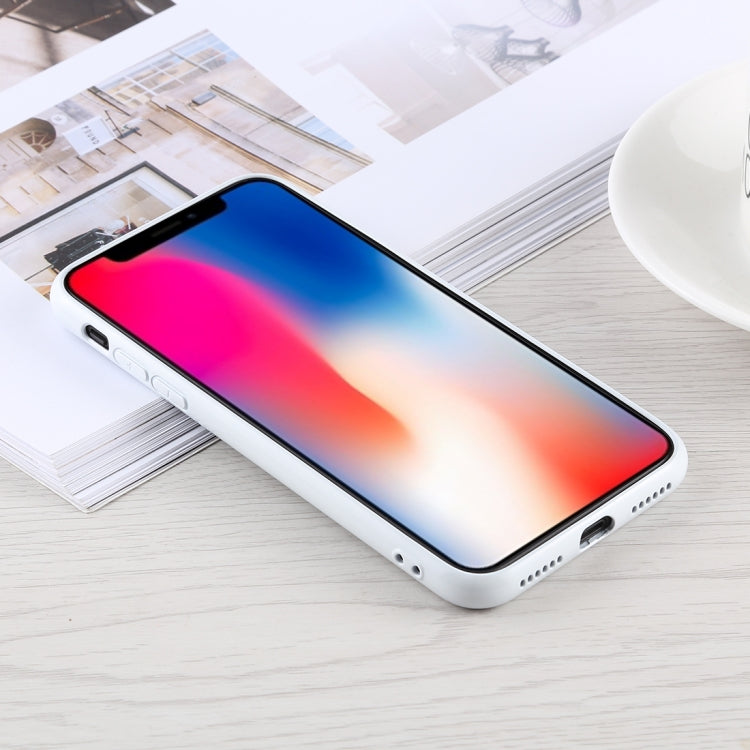 For iPhone X / XS Fashion Dot Pattern Anti-scratch Gradient Color Glass Protection Case