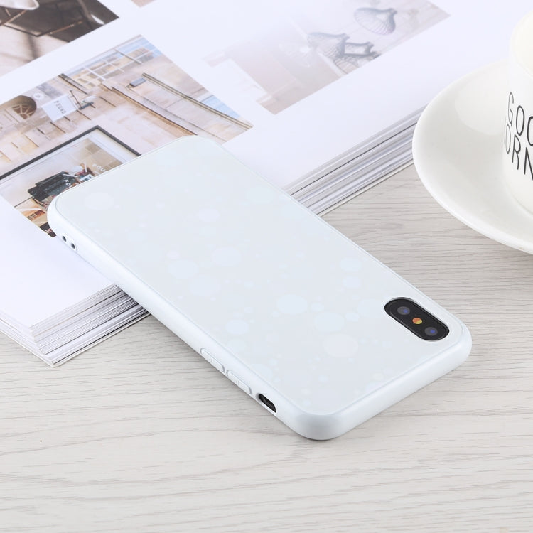 For iPhone X / XS Fashion Dot Pattern Anti-scratch Gradient Color Glass Protection Case