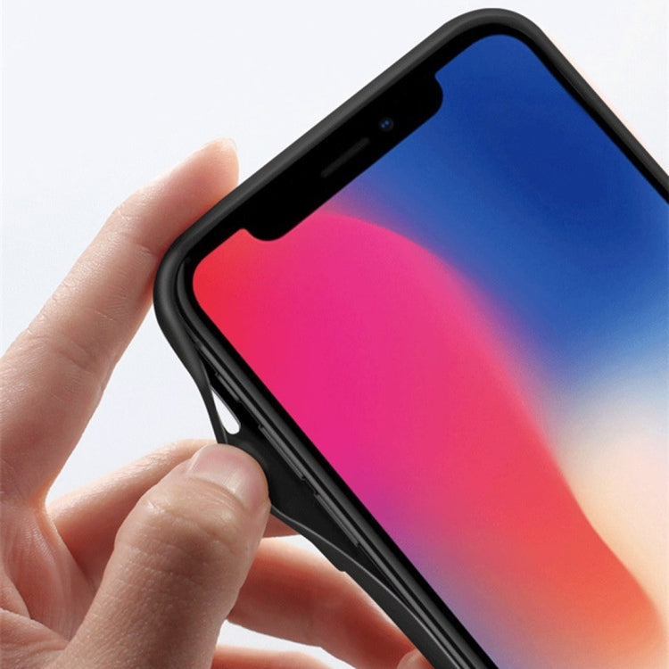 For iPhone X / XS Lenuo LeJazz Series Shockproof TPU + Glass Protective Back Case (Blue)