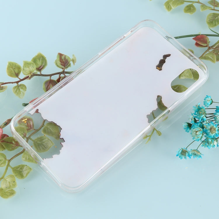For iPhone X / XS Marble Pattern with Gold Foil TPU Protective Back Cover