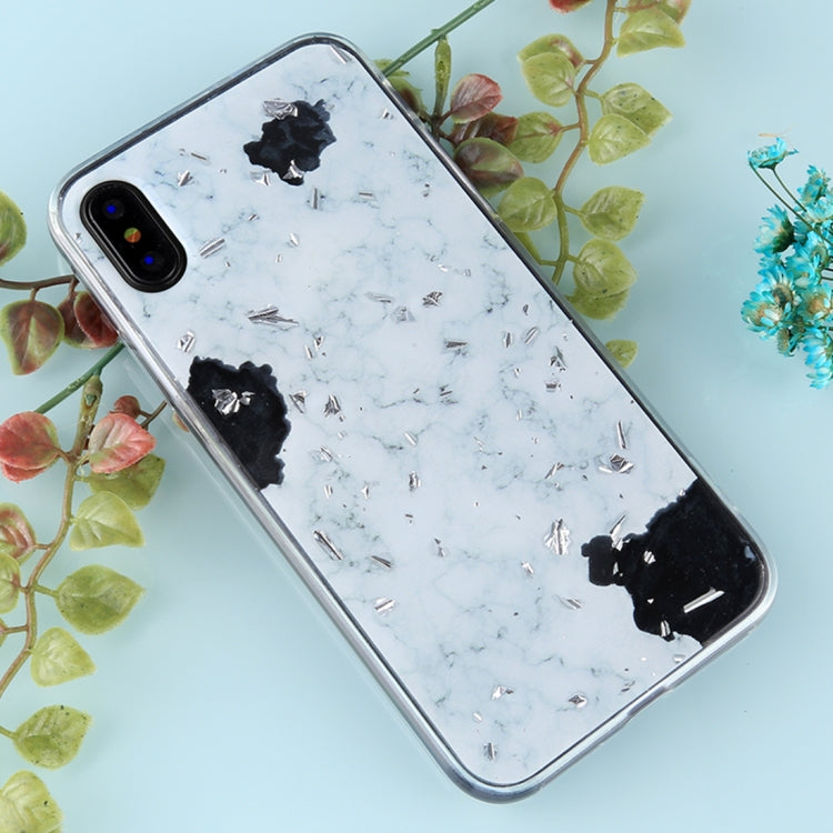 For iPhone X / XS Marble Pattern with Gold Foil TPU Protective Back Cover