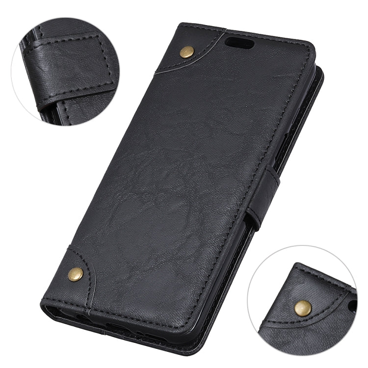 For iPhone X / XS Copper Buckle Retro Crazy Horse Texture Horizontal Flip Leather Case with Holder & Card Slots & Wallet