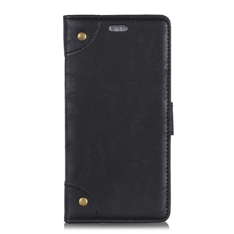For iPhone X / XS Copper Buckle Retro Crazy Horse Texture Horizontal Flip Leather Case with Holder & Card Slots & Wallet